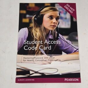 Pearson MasteringPhysics Student Access Code Card Hewitt Conceptual Physics 12e